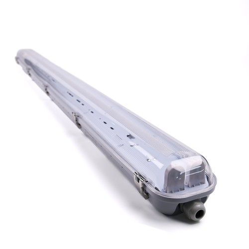 120cm Industrie armatuur - Voor 2x 120cm T8 LED buizen, IP65 waterdicht, doorbedraad