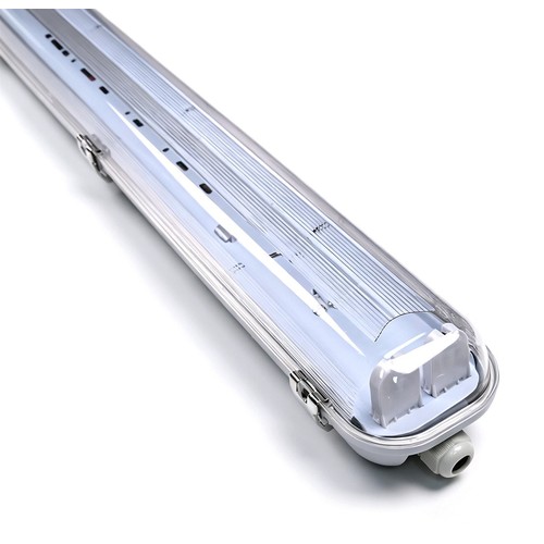 150cm Industrie armatuur - Voor 2x 150cm T8 LED buizen, IP65 waterdicht, doorgekoppeld