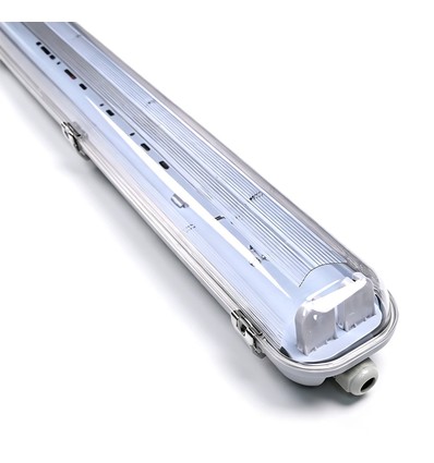 150cm Industrie armatuur - Voor 2x 150cm T8 LED buizen, IP65 waterdicht, doorgekoppeld