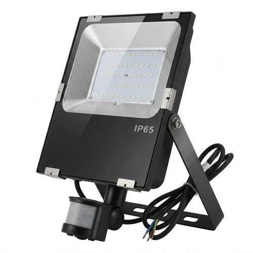 Outlet: 50W breedstraler met sensor - IP65, zwart, werklamp, PIR-sensor