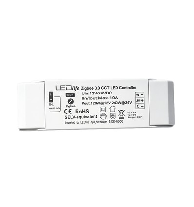 LEDlife rWave Zigbee CCT-controller - Hue compatibel, 12V (120W), 24V (240W)