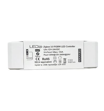 Zigbee RGBW controller - Hue compatibel, 12V (120W), 24V (240W)