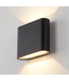 8W DuoLume wandlamp - Vierkant, IP65, zwart, up/down, binnen/buiten, incl. lichtbron