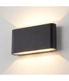 12W DuoLume wandlamp - Rechthoek, IP65, zwart, op/neer, binnen/buiten, incl. lichtbron