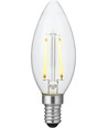 E14 2W dimbare LED kaarslamp - C35, filament, helder glas, 2500K