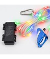 3m wit touw met RGB licht - Met karabijnhaak, max. 80kg belasting