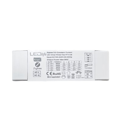 36W / 750-900mA CCT driver voor LED paneel - 15-40V, Zigbee, Hue compatibel, CCT instelbaar