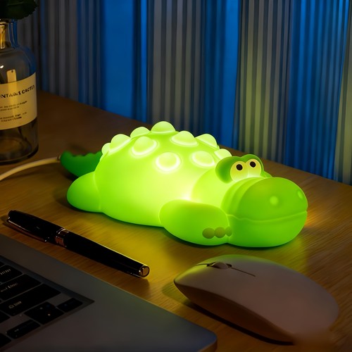 MOCHI Krokodil Nachtlampje - Siliconen, kleurwissel + warm wit