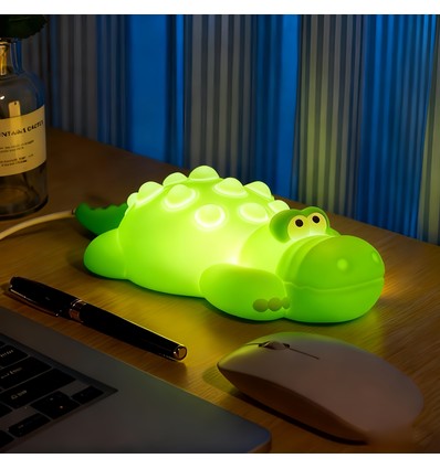 MOCHI Krokodil Nachtlampje - Siliconen, kleurwissel + warm wit