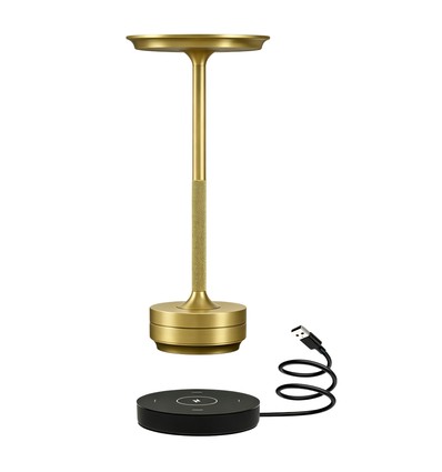 Oplaadbare LED-tafellamp met draadloos opladen - Goud, touch-dimbaar, CCT, IP54