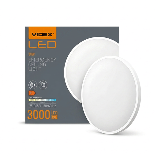 30W LED sensorlamp met noodverlichting – instelbaar watt/CCT, IP44, accu