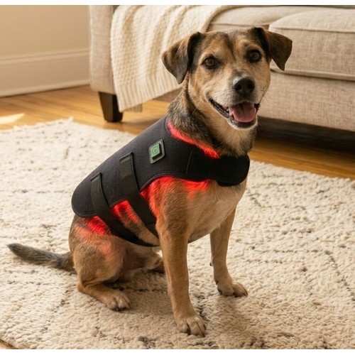 Lichttherapie vest voor hond of kat - Infrarood, 10W, met batterij, 52 x 30 cm