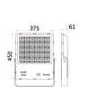 400W LED breedstraler - 170lm/W, P45° stralingshoek, IP66, werklamp