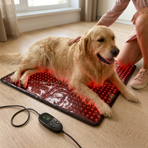 Lichttherapiemat voor hond en kat - rood en nabij-infrarood, 60x60 cm, 60W