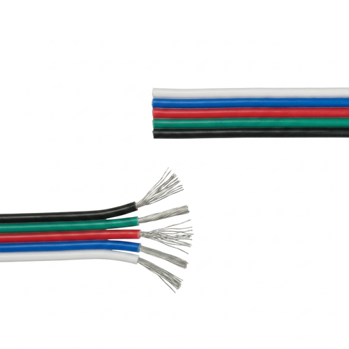 5m RGBW Kabel - 5x0,35mm², 12-24V, voor LED-strip