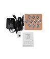 10 stuks grondspots met timer/sensor - 0,5W, rond, RVS, incl. voeding