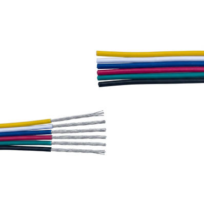 5m RGB+CCT-kabel voor LED strip - 6 × 0,35 mm², 12/24V