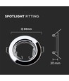2-pack MR16/GU10 Downlight-set - Zonder lichtbron, chroom, Gat: Ø6,5 cm, Afm: Ø8 cm