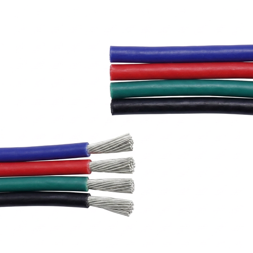 10m 1,2mm² RGB kabel - 4-aderig (16AWG), 12-24V voor LED strip
