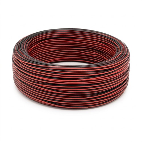 100m 1,2mm² kabel rood/zwart - 2-aderig (16AWG), 12-24V, voor LED-strip