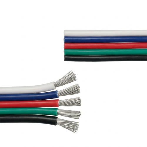 5m 1,2mm² RGBW kabel - 5-aderig (16AWG), 12-24V voor LED-strip