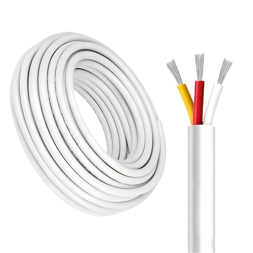 100m CCT-kabel, wit rond - 3x0,35mm², 12V-24V voor LED-strip