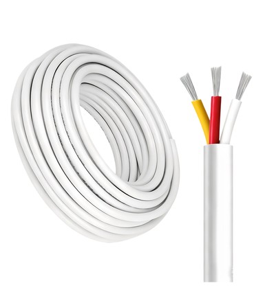 100m CCT-kabel, wit rond - 3x0,35mm², 12V-24V voor LED-strip