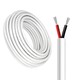 100m Kabel rood/zwart, wit rond - 2x0,35mm², 12V-24V, voor LED-strip