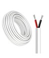 100m Kabel rood/zwart, wit rond - 2x0,35mm², 12V-24V, voor LED-strip