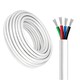 100m RGB kabel, wit rond - 4x0,35mm², 12V-24V voor LED strip
