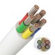 5m RGB+CCT kabel, wit rond - 6x0,35mm², 12V-24V voor LED strip