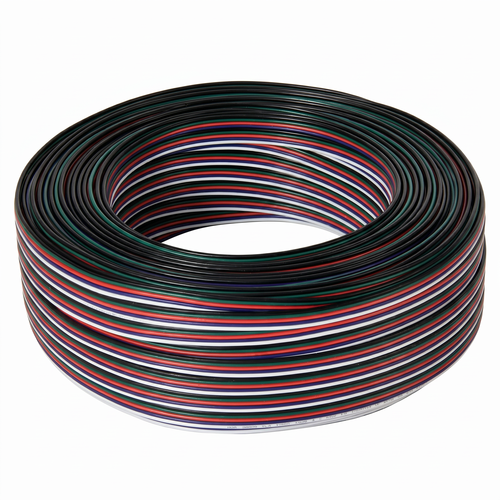 100m 1,2mm² RGBW kabel - 5-aderig (16AWG), 12V-24V voor LED strip