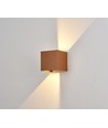 6W Dimbare CUBIC PRO wandlamp - IP65, Corten, doorlusbaar, verstelbaar, vierkant, up/down, binnen/buiten, incl. lichtbron
