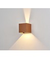 6W Dimbare CUBIC PRO wandlamp - IP65, Corten, doorlusbaar, verstelbaar, vierkant, up/down, binnen/buiten, incl. lichtbron