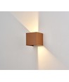 6W Dimbare CUBIC PRO wandlamp - IP65, Corten, doorlusbaar, verstelbaar, vierkant, up/down, binnen/buiten, incl. lichtbron