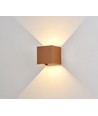 6W Dimbare CUBIC PRO wandlamp - IP65, Corten, doorlusbaar, verstelbaar, vierkant, up/down, binnen/buiten, incl. lichtbron