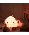 MOCHI Axolotl nachtlamp - Siliconen, kleurwissel + warm wit, touch dimbaar, IP20 binnen