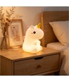 MOCHI Eenhoorn nachtlamp - Siliconen, kleurwissel + warm wit, touch dimbaar, IP20 binnen