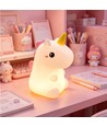 MOCHI Eenhoorn nachtlamp - Siliconen, kleurwissel + warm wit, touch dimbaar, IP20 binnen