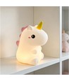 MOCHI Eenhoorn nachtlamp - Siliconen, kleurwissel + warm wit, touch dimbaar, IP20 binnen