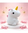 MOCHI Eenhoorn nachtlamp - Siliconen, kleurwissel + warm wit, touch dimbaar, IP20 binnen