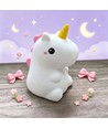 MOCHI Eenhoorn nachtlamp - Siliconen, kleurwissel + warm wit, touch dimbaar, IP20 binnen