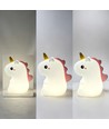 MOCHI Eenhoorn nachtlamp - Siliconen, kleurwissel + warm wit, touch dimbaar, IP20 binnen