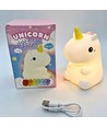 MOCHI Eenhoorn nachtlamp - Siliconen, kleurwissel + warm wit, touch dimbaar, IP20 binnen