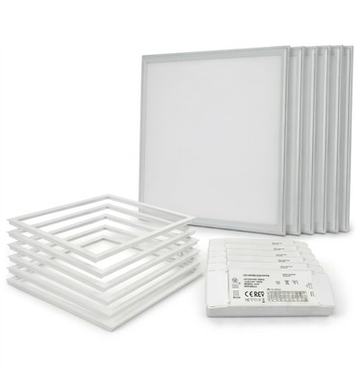 6 st. Troldtekt paneel + frame - UGR19, 60x60, dimbare driver