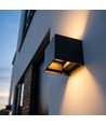6W CUBIC PRO wandlamp - IP65, zwart, doorlusbaar, verstelbaar, vierkant, op/neer, buiten, incl. lichtbron