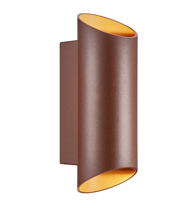 Designer GU10 up/down wandlamp - Roestkleur, IP54 buiten, zonder lichtbron