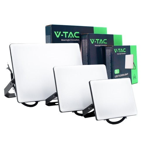Set van 3 CCT breedstralers - 30,50,100W, 3 lichtkleuren, mat glas, werklamp, buiten