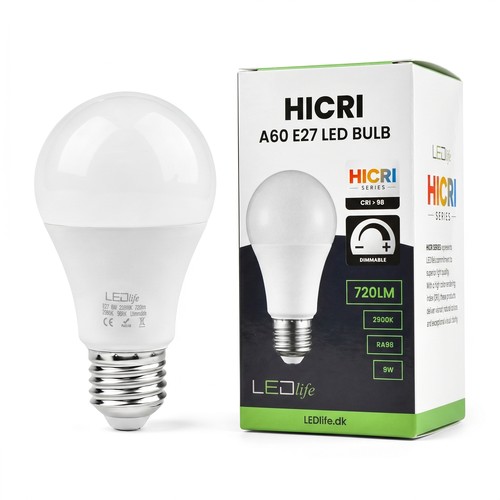 E27 9W dimbaar HiCri lamp - RA98