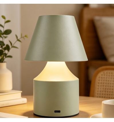 Oplaadbare LED tafellamp - Groen, touch dimbaar, 3-in-1, IP20 binnen